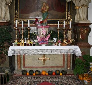 Poděkování úrodě v kostele Nanebevzetí Panny Marie