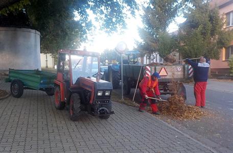 Služby města * Podzimní úklid spadaného listí