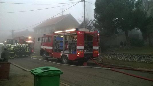 Požár rodinného domu v Zaječí
