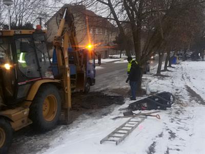 Porucha vody na ulici Bří Mrštíků