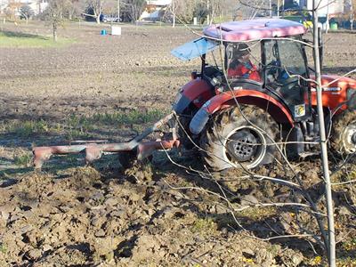 Služby města * Zimní orba polí okolo města Velké Pavlovice