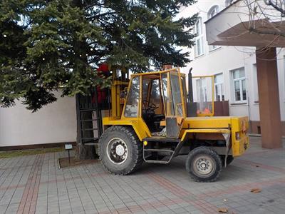 Služby města * Příprava vánočního stromu před radnicí na adventní období