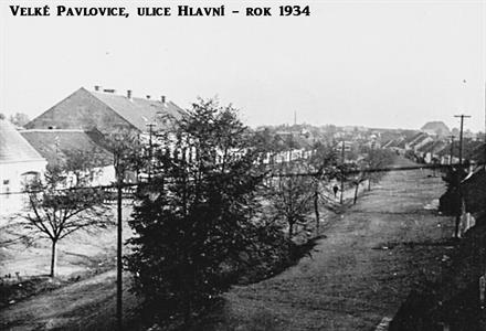 Ulice Hlavní v letech 1934, 1959 a 2018