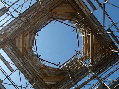 Výstavba rozhledny Slunečná - jaro roku 2009