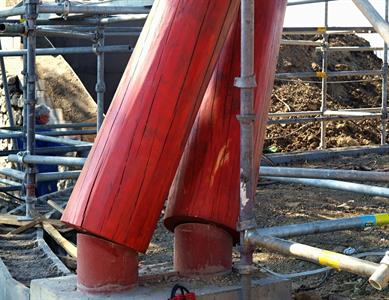 Výstavba rozhledny Slunečná - jaro roku 2009
