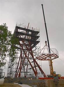 Výstavba rozhledny Slunečná - jaro roku 2009