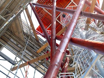 Výstavba rozhledny Slunečná - jaro roku 2009