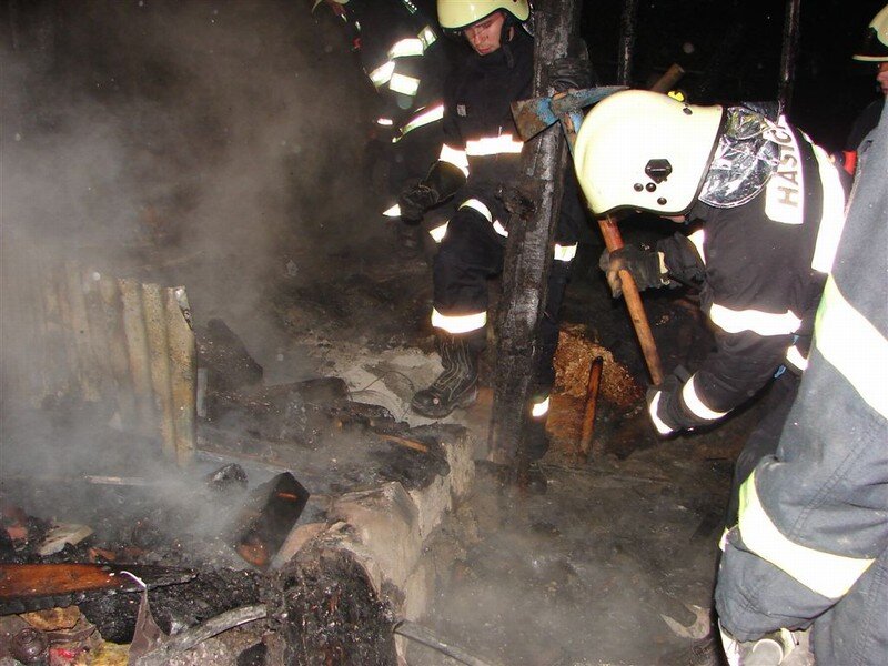 Zásah hasičů při požáru v Bořeticích