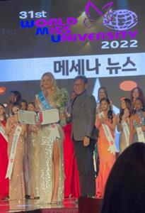 Kulturní dění * 31. ročník World Miss University - 7. místo pro Sarah Horákovou