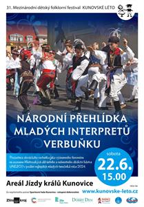Kultura & folklor * Finálovém klání dětských verbířů na národní přehlídce dětského verbuňku - Mezinárodní dětský festival Kunovské léto