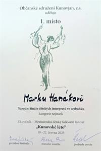 Kultura & folklor * Marek Hanák vítěz své kategorie na Národní přehlídce tanečníků verbuňku - Kunovské léto 2025