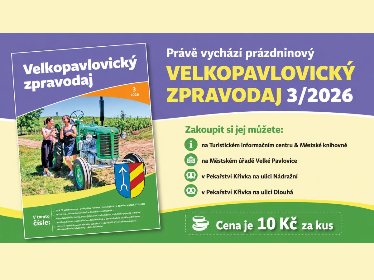 Velkopavlovický zpravodaj č. 3/2026 v prodeji