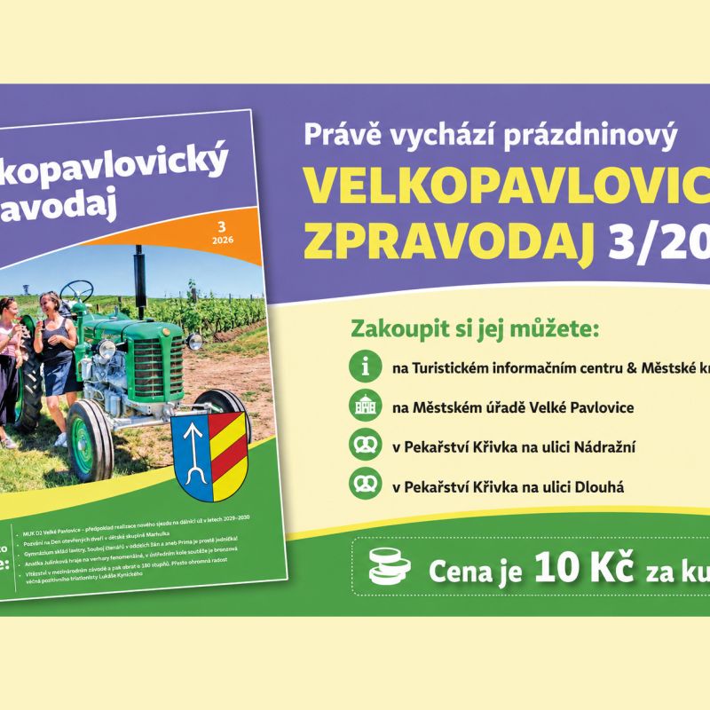 Velkopavlovický zpravodaj č. 3/2026 v prodeji