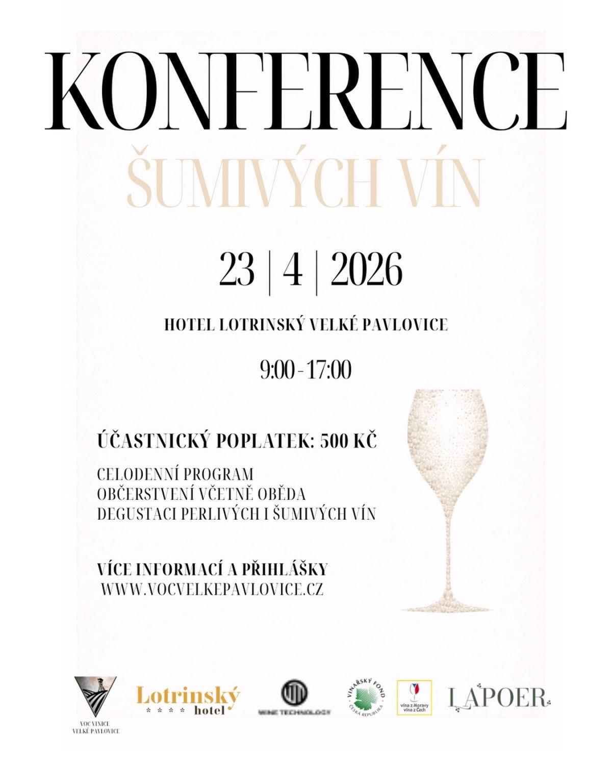 KONFERENCE ŠUMIVÝCH VÍN s VOC vinice Velké Pavlovice