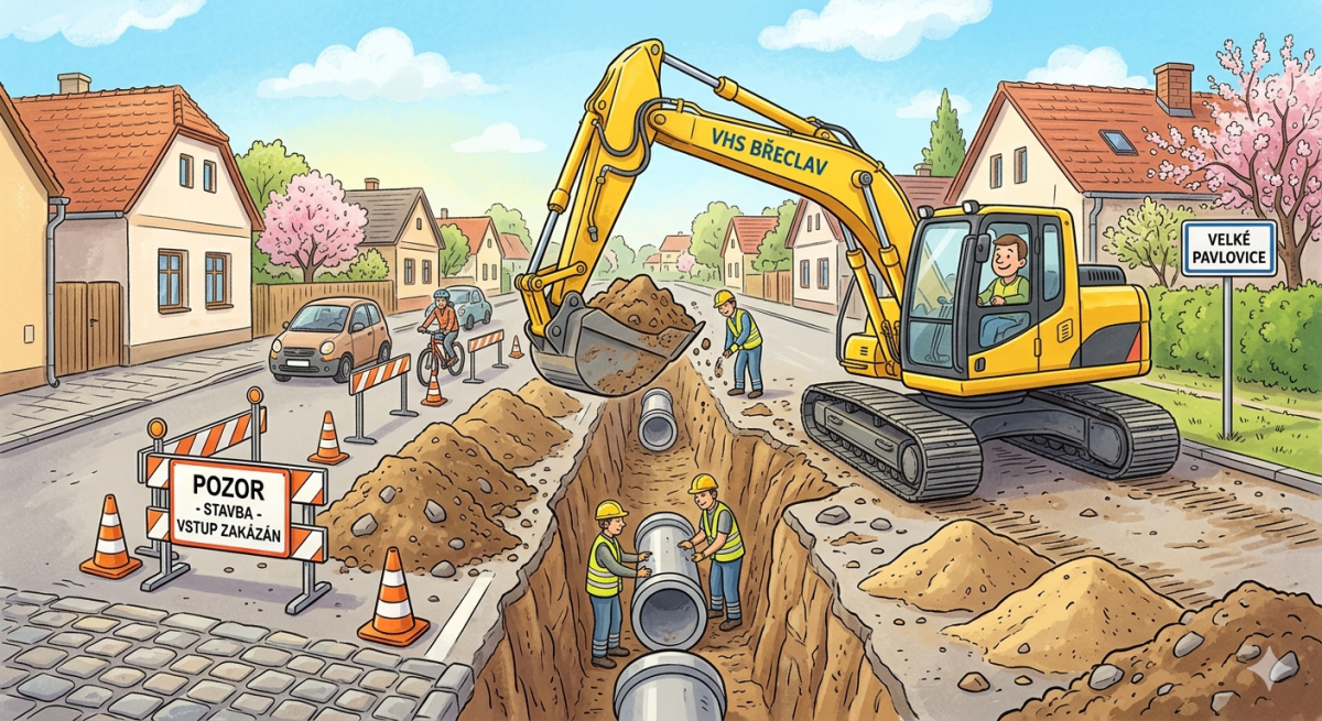 Oznámení o pokračování opravy kanalizace v ulici V Sadech