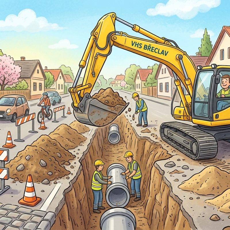 Oznámení o pokračování opravy kanalizace v ulici V Sadech