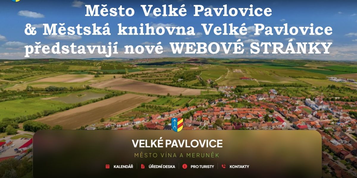 Město Velké Pavlovice & Městská knihovna Velké Pavlovice představují nové webové stránky!