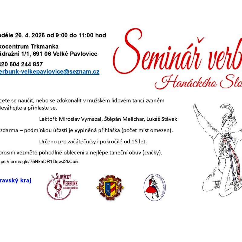 Pozvánka na SEMINÁŘ VERBÍŘŮ HANÁCKÉHO SLOVÁCKA