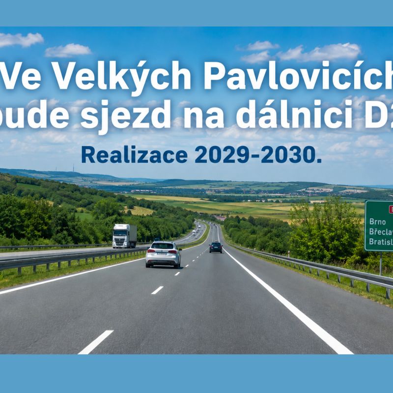 MÚK D2 Velké Pavlovice, aneb sjezd na dálnici
