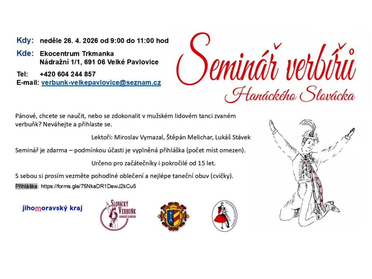 Pozvánka na SEMINÁŘ VERBÍŘŮ HANÁCKÉHO SLOVÁCKA