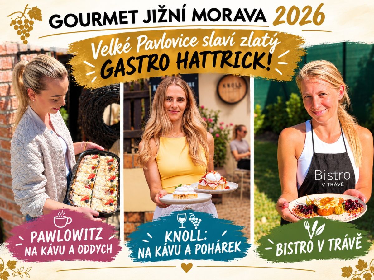 Tři gastronomické podniky spojené s Velkými Pavlovicemi jsou v TOP 10 GOURMET JIŽNÍ MORAVA 2026! 