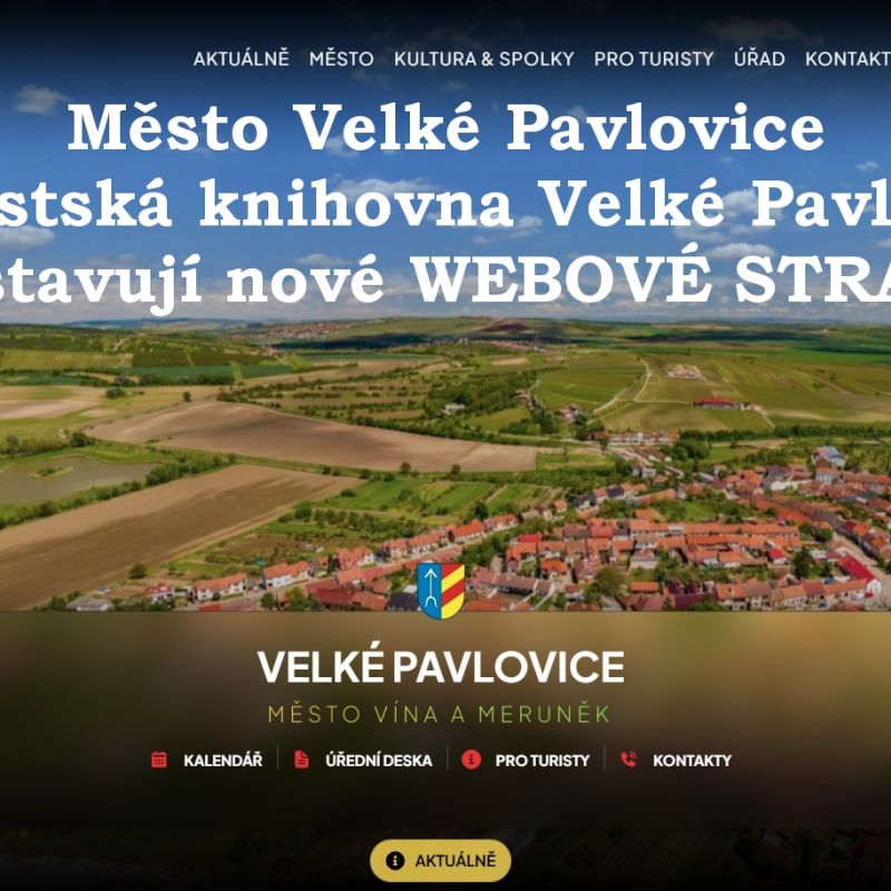 Město Velké Pavlovice & Městská knihovna Velké Pavlovice představují nové webové stránky!