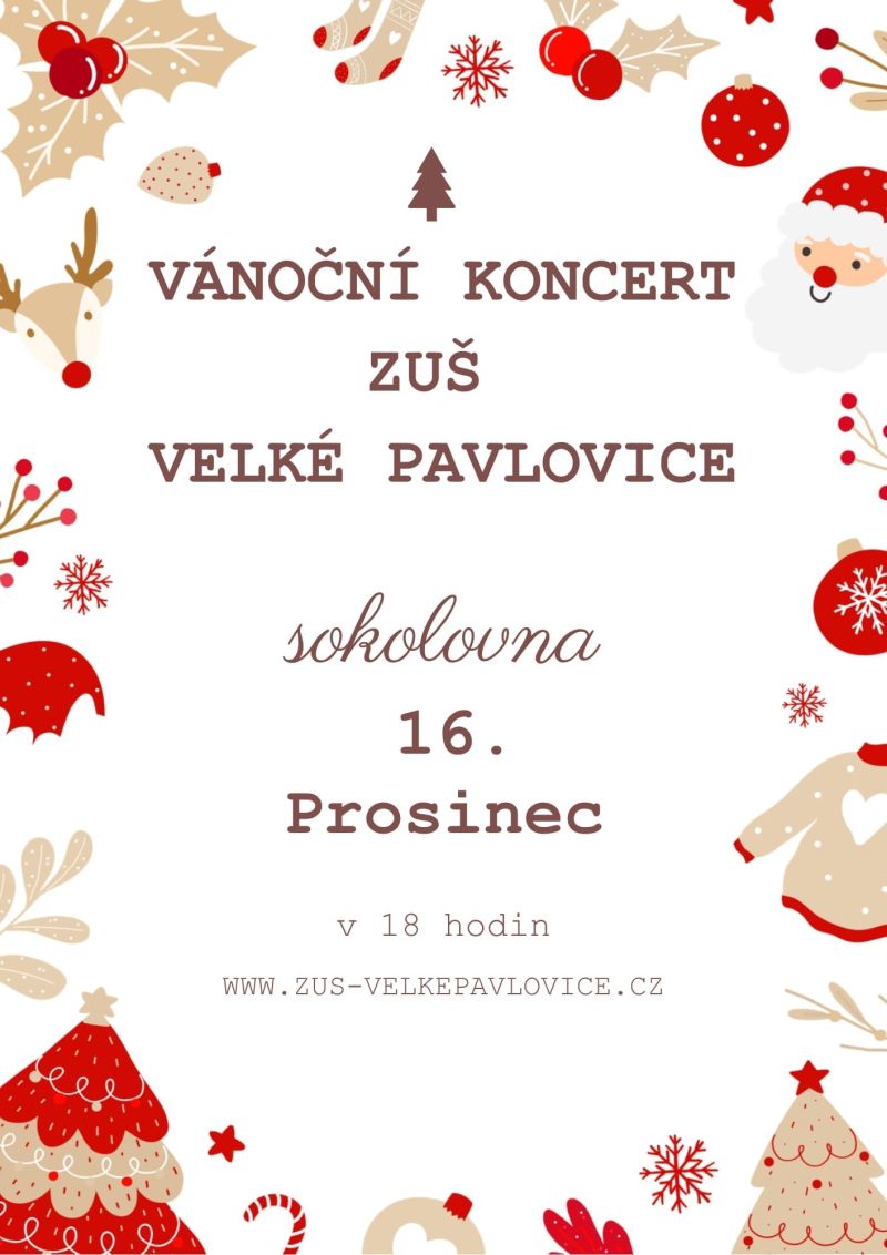 VÁNOČNÍ KONCERT Základní umělecké školy Velké Pavlovice