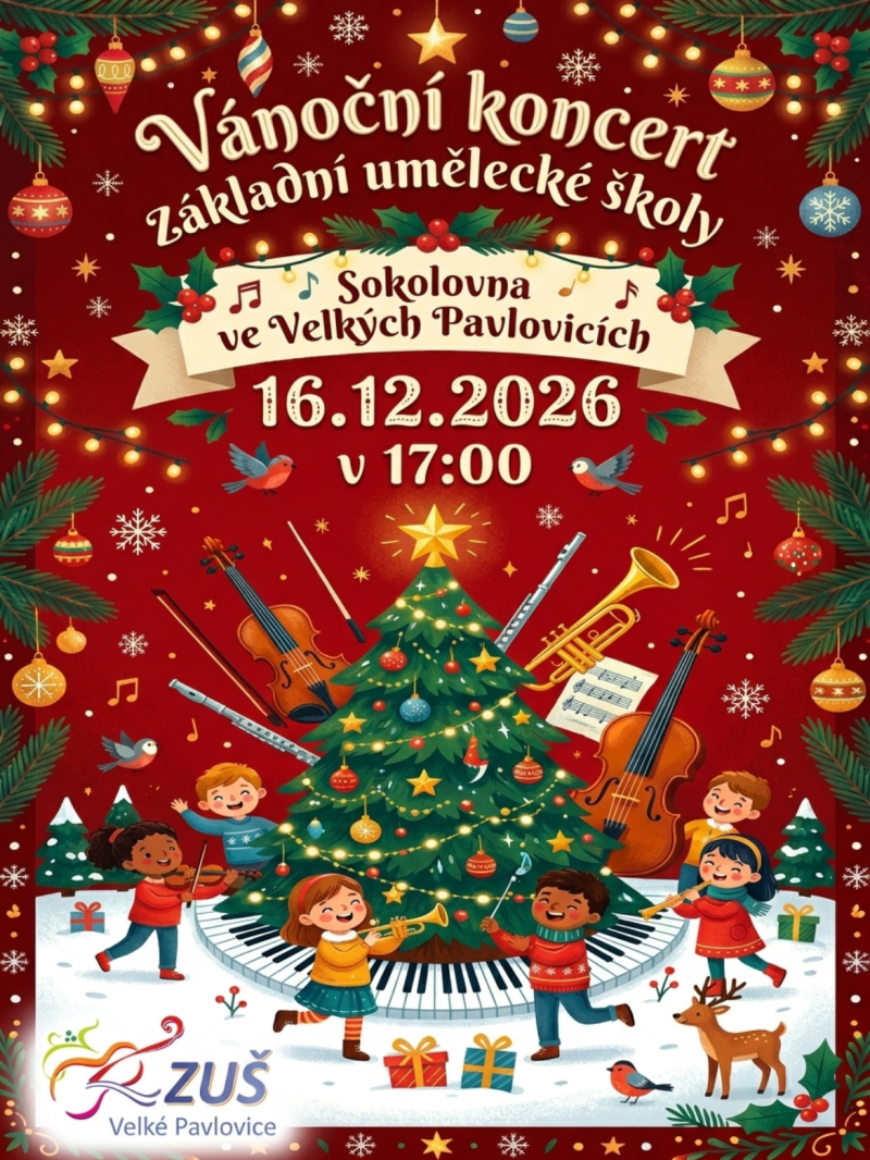 VÁNOČNÍ KONCERT Základní umělecké školy Velké Pavlovice