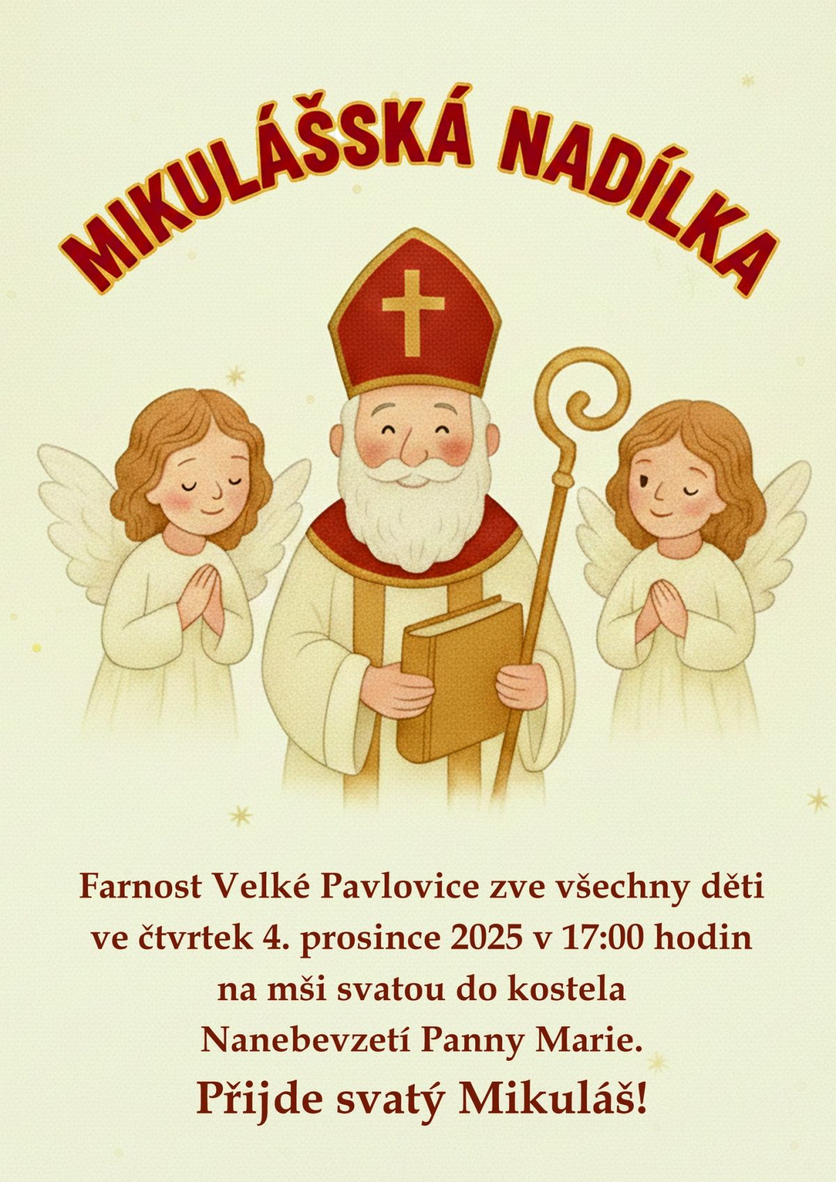 MIKULÁŠKÁ NADÍLKA v kostele Nanebevzetí Panny Marie